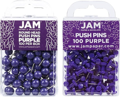 JAM PAPER Colorful Push Pins by JAMPaper