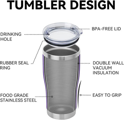 DOMICARE 20oz Tumbler with Lid Stainless Steel Tumblers Bulk, Double Wall Vacuum Insulated Coffee Travel Mug Powder Coated Tumbler, 8 Count (Pack of 1) Purple - Image 4