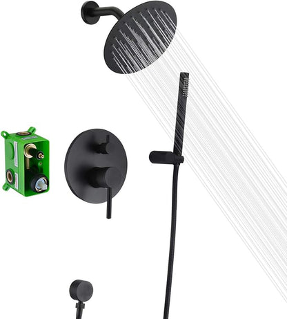Black Shower Fixtures, Matte Black Shower Faucet Set, Black Shower System with Rain Shower and Handheld,sumerain by SUMERAINFAUCETS