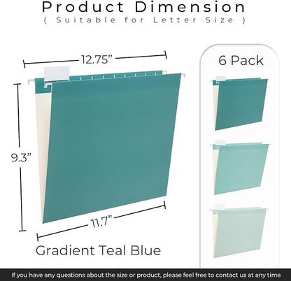 Y YOMA 6 Pack Gradient Hanging File Folders Letter Size Decorative Hanging - Image 5