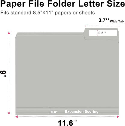 File Folder, RAZCC 150 Pack 1/3 Cut Tab File Folders Letter Size, Folders - Image 2