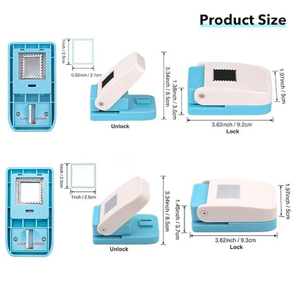 BAOFALI 2Pcs/Set Stamp Puncher 1x1inch &1x0.8inch Rectangular Postage Stamp - Image 2