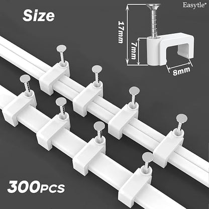 300 Pcs 8mm Cable Clips Nail in Cable Clips Flat Ethernet Cable Wall Clips - Image 2