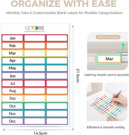 SKYDUE 13 Pocket Expanding File Folder, Accordion Document Organizer - Image 2