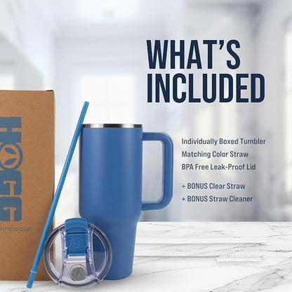 Hogg Big Swig 40 oz Tumbler with Handle and Straw - Steel Blue, 40oz Insulated Stainless Steel, Water Tumbler with Straw, Water Cup with Handle, Versatile Leak Proof Lid - Image 5