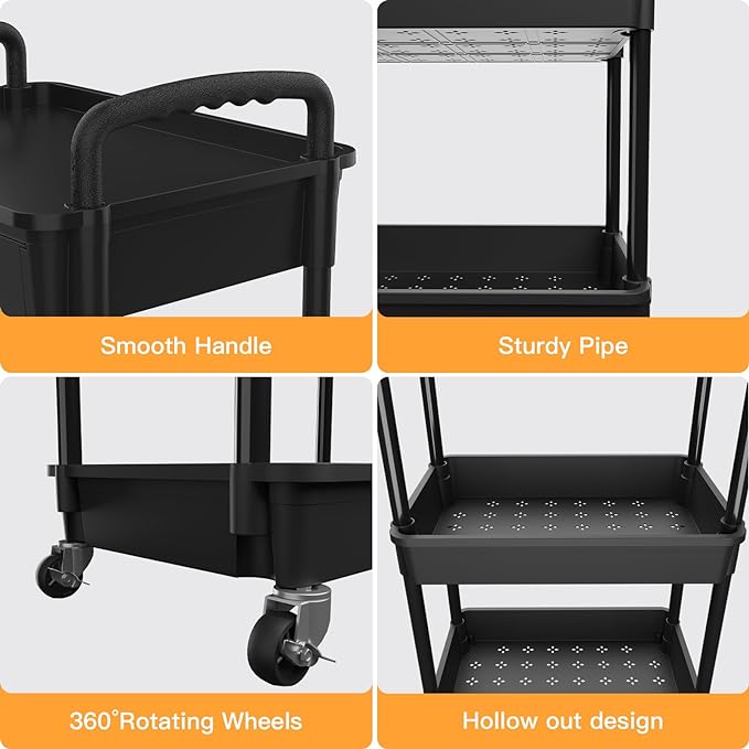 5 Tier Rolling Utility Cart - Image 2