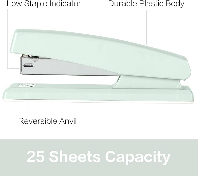 Deli Stapler, Desktop Stapler, Office Staplers, 25 Sheet Capacity, Includes - Image 2