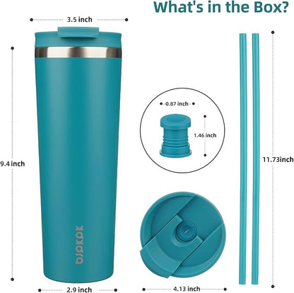 BJPKPK 30oz Tumbler With lid And Straw Stainless Steel Travel Coffee Mug Insulated Tumblers Cups,Laguna - Image 2