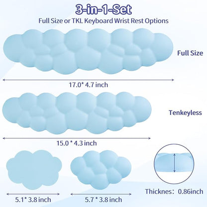 Sushret Cloud Wrist Rest Keyboard, Cloud Keyboard Wrist Pad Set - Image 7