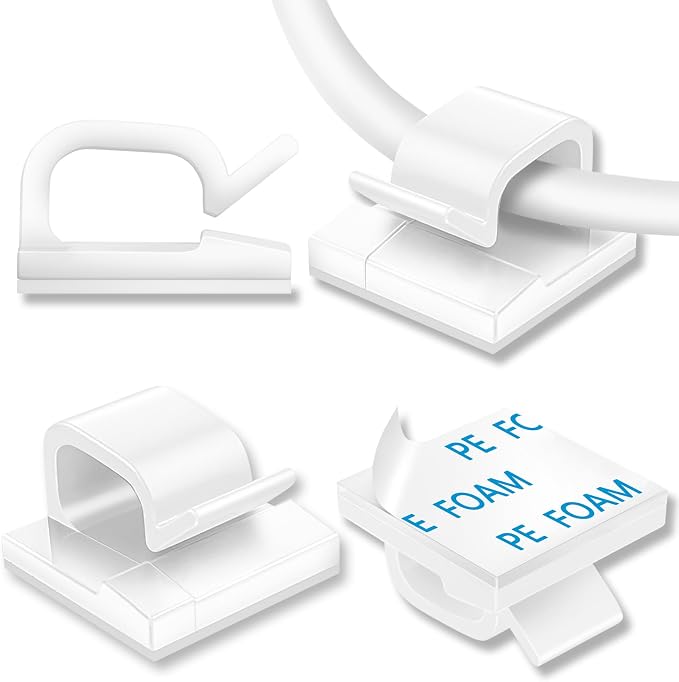 130 Pcs Cable Clips, Adhesive Cable Organizer Cord Holder Wire Clip Wire by suoundey
