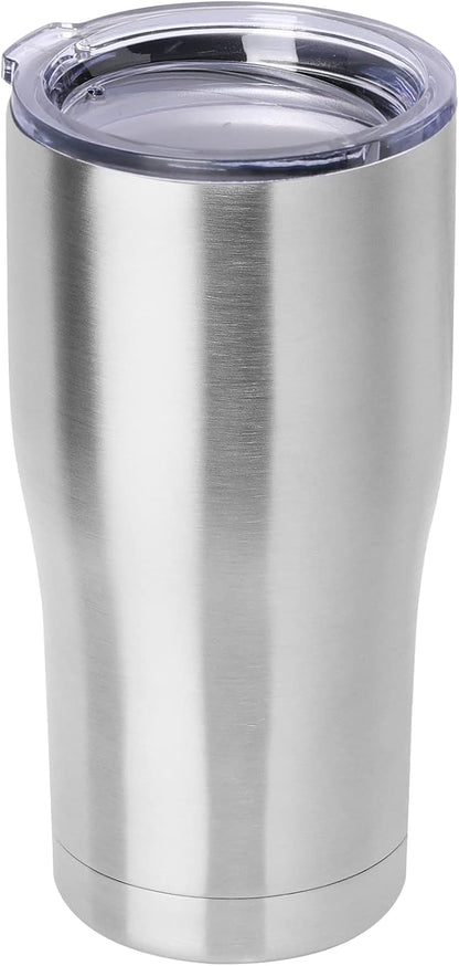DOMICARE 20oz Tumbler with Lid Stainless Steel Tumblers Bulk, Double Wall Vacuum Insulated Coffee Travel Mug, 1 Count (Pack of 1) Stainless Steel by VisittheDOMICARE