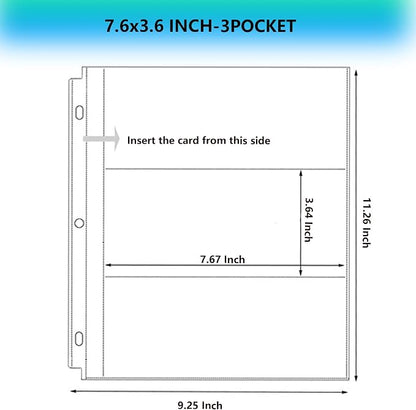 Aegero 50 Pack （7.6x3.6inch ） 3 Pockets Currency Sleeves - Image 3