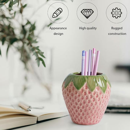 Strawberry Pencil Holder, Cute Pen Holder - Image 4