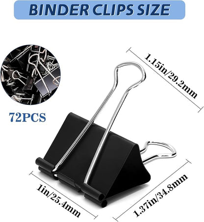 Medium Binder Clips, Medium Paper Clips, Office Clips, - Image 2