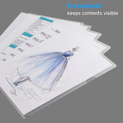 Sooez 25 Pack Clear Document Folder Project Pockets, Plastic File Folders - Image 2