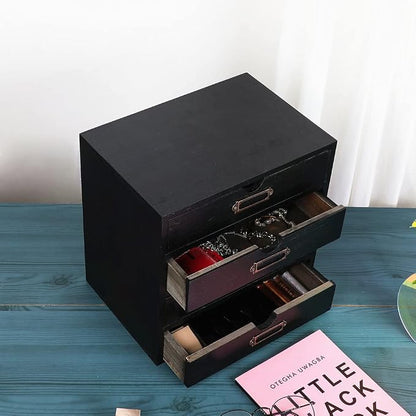 Wooden Storage Box Rustic Desktop Organizer - Image 5