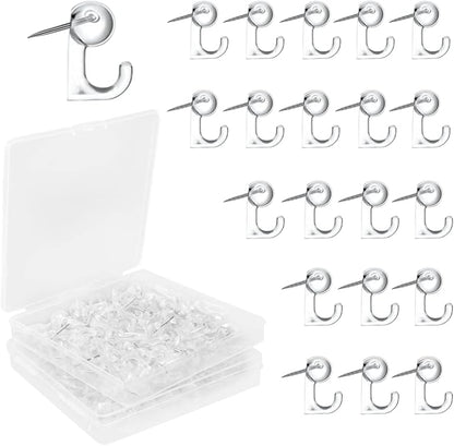 100 Pcs Push Pin Hooks Plastic Heads Pin Tacks Wall Decorative Thumb Tacks Hook by Cositina