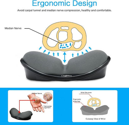 Memory Foam Mouse, Keyboard Wrist Rest Pad Anti-Skid Mousepad Support Mat - Image 3