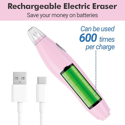 AFMAT Electric Eraser, with 140 Eraser Refills, Rechargeable Pencil Erasers - Image 5