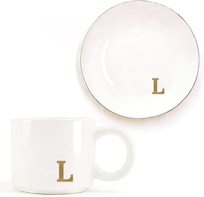 RainVibe Elegant Gift Set for Women – Personalized Monogram Ceramic Mug & by Unknown