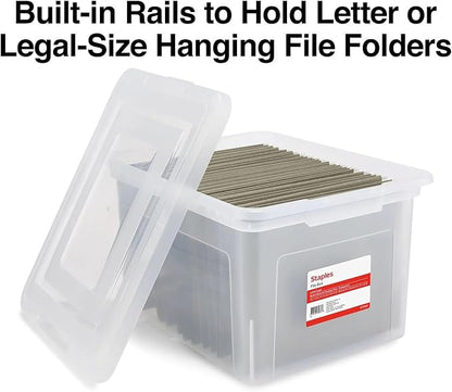 STAPLES File Box Plastic File Box Snap, Letter/Legal Size - Image 4