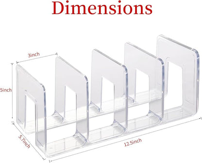 4 Pack Clear Acrylic File Sorter, Sturdy Desktop Book Folder Organizer - Image 2