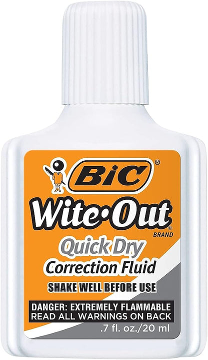 BIC Wite-Out Quick Dry Correction Fluid, 20 mL, Goes On Easy - Image 3