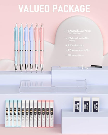 Nicpro 6PCS Pastel Mechanical Pencil Set - Image 6