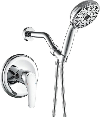 Single-Handle Shower Faucet Set Shower Kit with Valve Shower Trim Kit with 10 Spray Handheld Shower Head System Shower Valve and Trim Kit Chrome Shower Fixtures - 88065CP by VIKASI