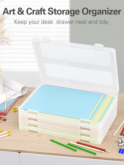 4-Pack A4 Plastic Paper Organizer Box, Scrapbook Storage - Image 4