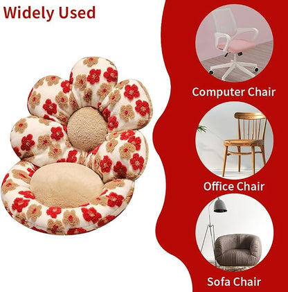 Flower Chair Cushion with Backrest Comfortable Office Chair Pad Student - Image 3
