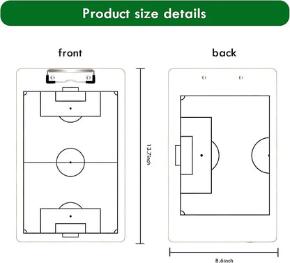 Soccer Coaching Board Dry Erase Soccer Tactics Clipboard Double Sided Coaching - Image 2