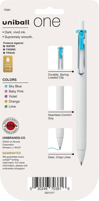 uniball one Retractable Gel Pens, Medium Point, 5 Pack - Image 9
