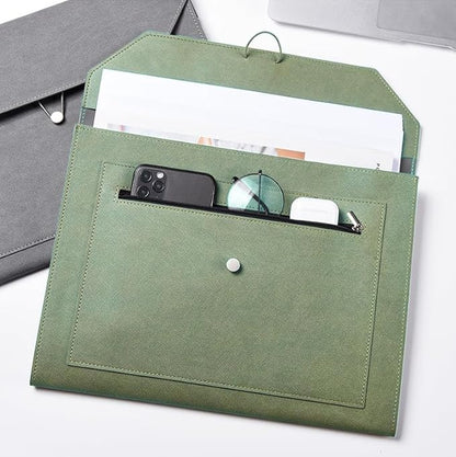 PU Leather A4 File Folder Document Holder 2 Pockets Portfolio Envelope Folder - Image 4