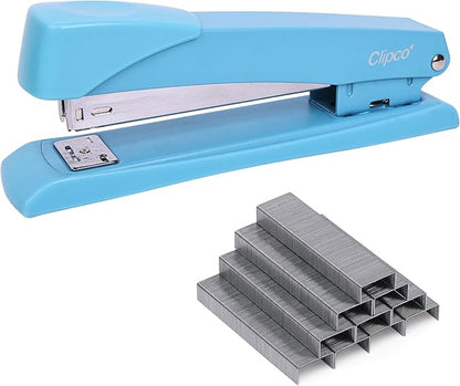 Clipco Stapler with 2000 Staples Full Desk Size Multi Color Red Gray Blue - Image 5