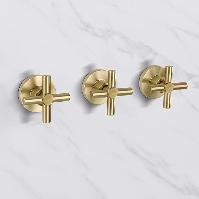 SUMERAIN Waterfall Wall Mount Tub Faucet with Hand Shower Sprayer, 3 Handle Tub Shower Faucet with Rough in Valve Brushed Gold Finish - Image 6