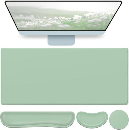 Desk Mat Green, Large Gaming Mouse Pad by QOMOLAMA
