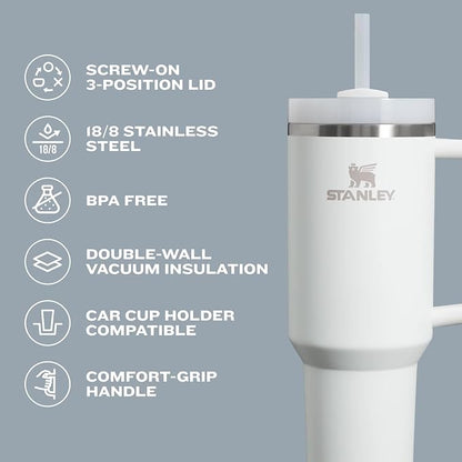 STANLEY Quencher H2.0 Flow State Tumbler, 30 oz, Toasted Almond | Handle and Straw | 3-Position Lid | Cup Holder Compatible for Travel | Insulated Stainless Steel Cup | BPA-Free - Image 6