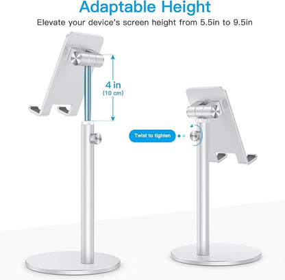 OMOTON CA04 Cell Phone Stand for Desk, Height & Angle Adjustable Aluminum - Image 3