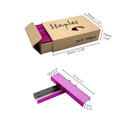 Rose Red 26/6 Standard Staple Set 12mm Width 1000/Box 6 Boxes/Pack 6000 Count - Image 3