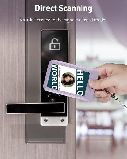 Uniclife 1 Pack Sliding ID Badge Holder Vertical Hard Plastic Case - Image 3