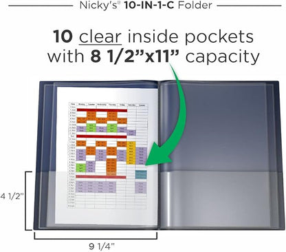 Nicky's® Multi Pocket Organizer, 10 or 14 Page Folder, Waterproof, Patented - Image 4