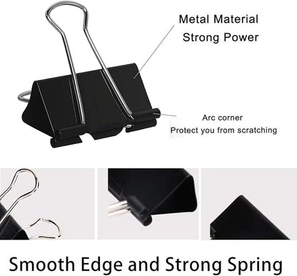 Binder Clips Paper Clamps Assorted Sizes 200 Count, Mini and Micro, 6 Sizes - Image 2