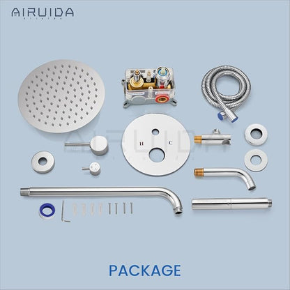 Airuida 3-Function Rain Shower System Set – Wall Mount Tub Shower Combo with Handheld Shower and Tub Spout,10 Inch Shower Head,Chrome Polish - Image 9