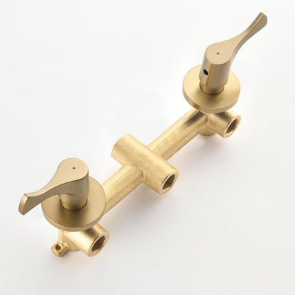 2 Handles Shower Faucet Set with Tub Spout Bathtub Shower Faucet Combo Set Shower System Complete Tub and Shower Trim Kit Wall Mounted Shower Fixtures Brushed Gold - Image 8