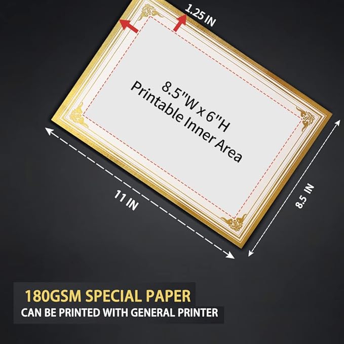 SUNEE 75pcs Certificate Kit, Includes 25pcs Black Certificate Holders & 25pcs - Image 4