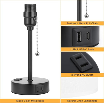 Bedside Table lamp for Bedroom Set of 2 - Image 7