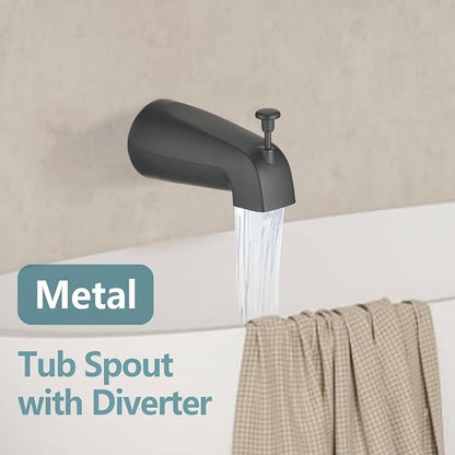 5" Dual Shower Faucet Compatible with Delta 13/14 Series Tub Trim Kit, High Pressure Round Rain Shower Head& Handheld Set Faucet System, Matte Black (Valve& Catridge Not Inclued) - Image 8