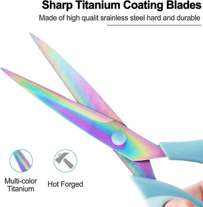 Scissors All Purpose, Sharp Titanium Blades Shears, Rubber Comfort Grip Handle - Image 4