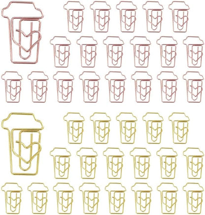 OWLFAVO 40pcs Coffee Cup Shape Paper Clips by OWLFAVO